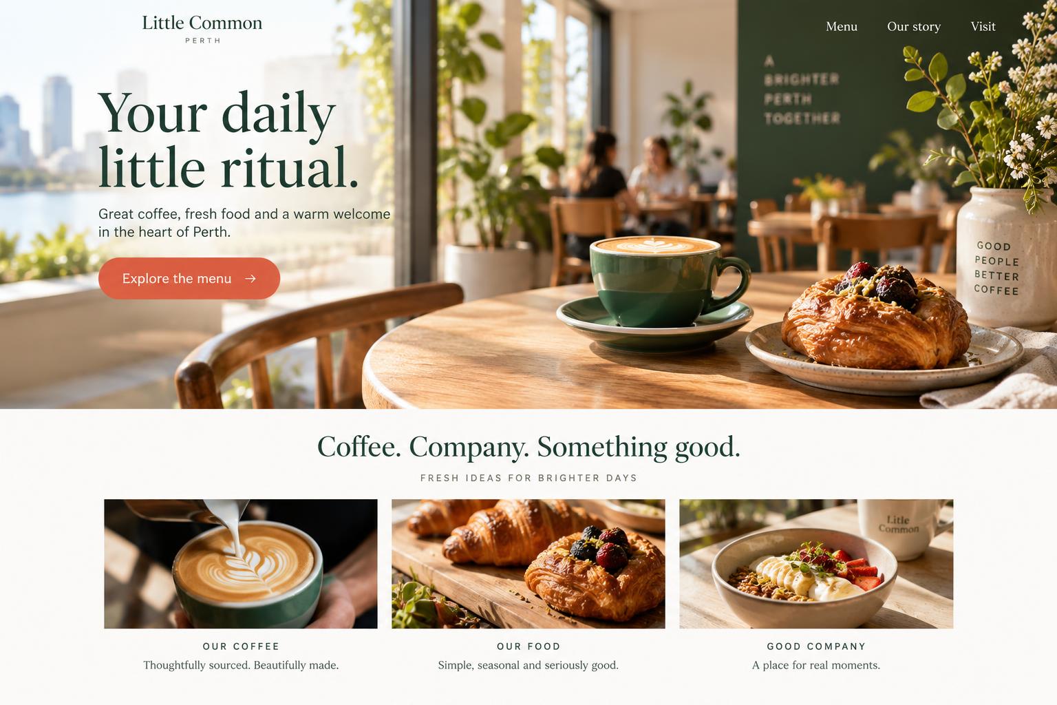 Illustrative demo website screenshot for Little Common, not a live website capture